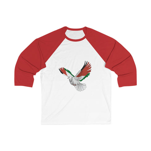 Palestine Freedom Bird Shirt - Keffiyeh & Flag Symbolism 3/4 Sleeve Shirt