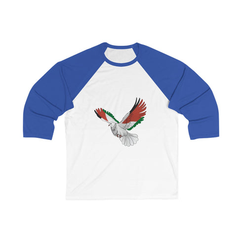 Palestine Freedom Bird Shirt - Keffiyeh & Flag Symbolism 3/4 Sleeve Shirt