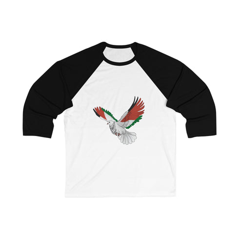 Palestine Freedom Bird Shirt - Keffiyeh & Flag Symbolism 3/4 Sleeve Shirt