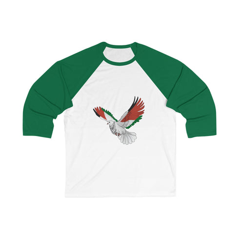 Palestine Freedom Bird Shirt - Keffiyeh & Flag Symbolism 3/4 Sleeve Shirt