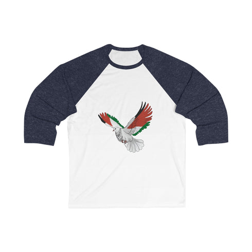 Palestine Freedom Bird Shirt - Keffiyeh & Flag Symbolism 3/4 Sleeve Shirt
