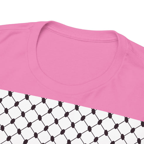 Keffiyeh Pattern Heavy Cotton Tee - Modern Mesh Design Streetwear T-Shirt