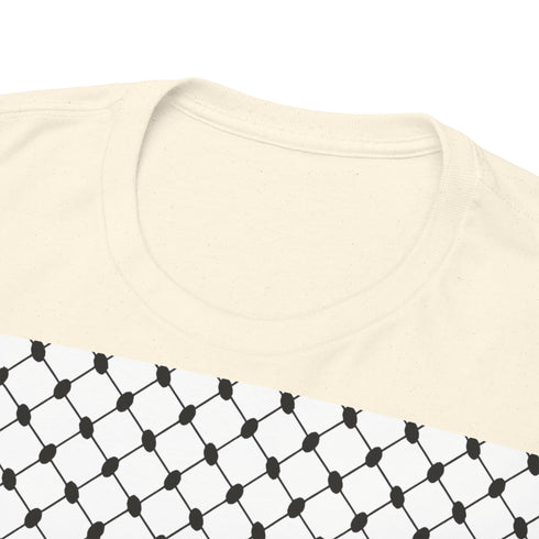 Keffiyeh Pattern Heavy Cotton Tee - Modern Mesh Design Streetwear T-Shirt