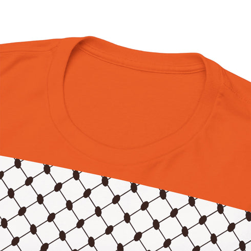 Keffiyeh Pattern Heavy Cotton Tee - Modern Mesh Design Streetwear T-Shirt