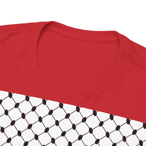 Keffiyeh Pattern Heavy Cotton Tee - Modern Mesh Design Streetwear T-Shirt