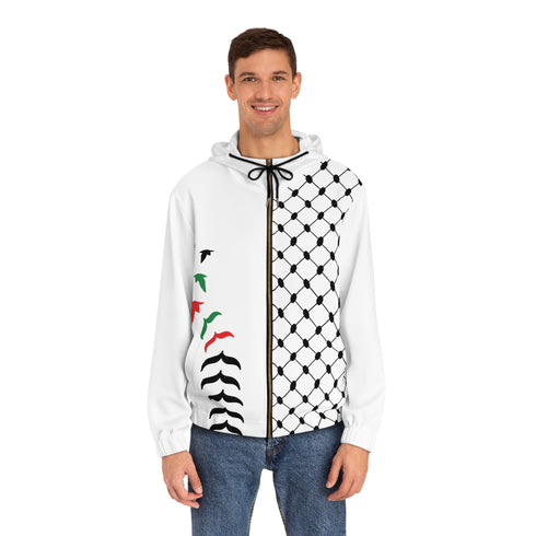 Men's Palestine Keffiyeh Full-Zip Hoodie - Cultural Streetwear Athletic Pullover
