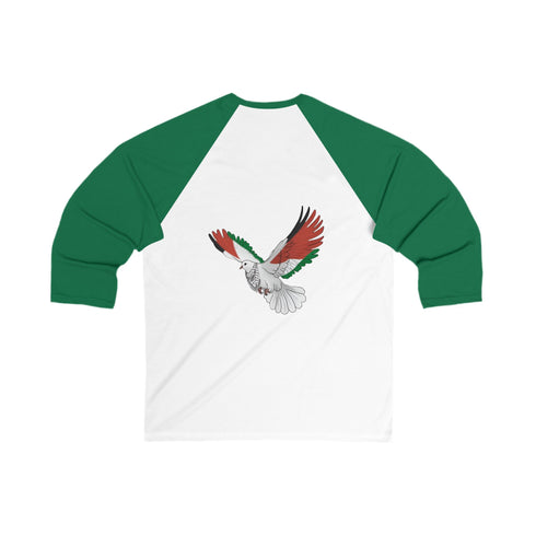 Palestine Freedom Bird Shirt - Keffiyeh & Flag Symbolism 3/4 Sleeve Shirt