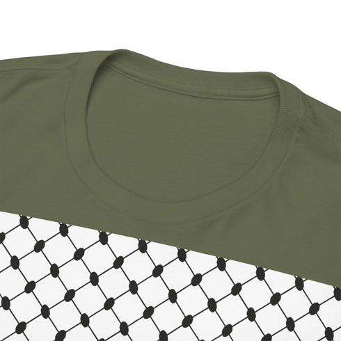 Keffiyeh Pattern Heavy Cotton Tee - Modern Mesh Design Streetwear T-Shirt