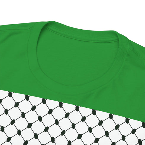 Keffiyeh Pattern Heavy Cotton Tee - Modern Mesh Design Streetwear T-Shirt