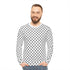 Black & White Keffiyeh Pattern Sweatshirt - All-Over Cultural Design Pullover