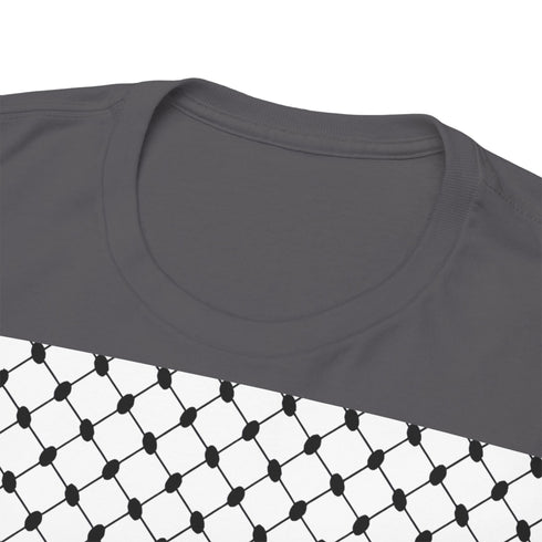 Keffiyeh Pattern Heavy Cotton Tee - Modern Mesh Design Streetwear T-Shirt