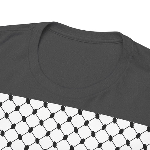 Keffiyeh Pattern Heavy Cotton Tee - Modern Mesh Design Streetwear T-Shirt