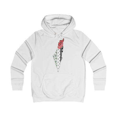 Palestine Keffiyeh Flag Hoodie - Cultural Graphic Campus Unisex Hoodie, Palestine Flag Keffiyeh Pattern College Wear
