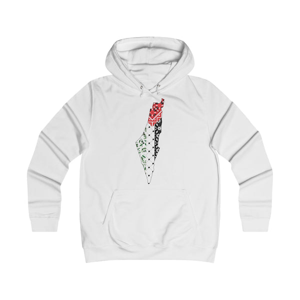 Palestine Keffiyeh Flag Hoodie - Cultural Graphic Campus Unisex Hoodie, Palestine Flag Keffiyeh Pattern College Wear