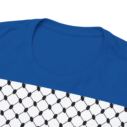 Keffiyeh Pattern Heavy Cotton Tee - Modern Mesh Design Streetwear T-Shirt