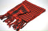 red keffiyeh scarf with traditional Palestinian checkered pattern