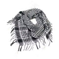 Black and white Palestinian keffiyeh with traditional checkered pattern cultural keffiyeh Palestinian heritage scarf
