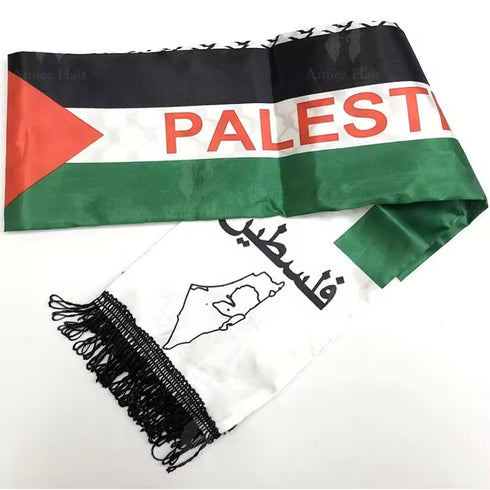 Traditional black and white keffiyeh scarf Palestinian kufiya falastin