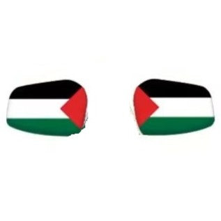 Palestine flag side mirror covers with red, white, black, and green colors for car decoration